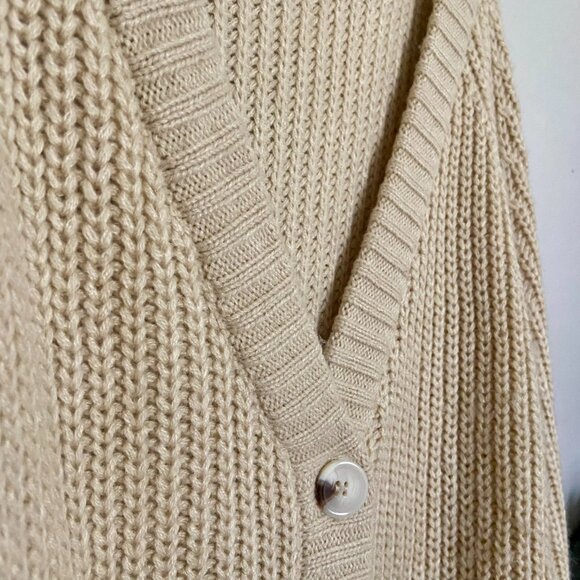 PRETTYGARDEN Women's Chunky Knit Open Front Sweater Long Sleeve Button Loose Sho - Picture 2 of 3